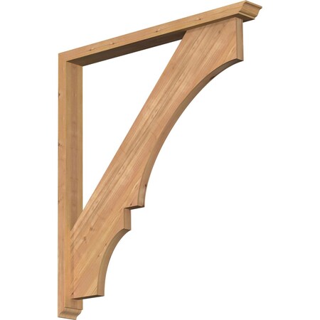Ekena Millwork Balboa Traditional Smooth Bracket w/ Offset Brace, Western Red Cedar, 3 1/2"W x 34"D x 38"H BKT0402X34X38BOA01SWR